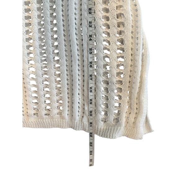 Women’s Cream Crochet Knit Bathing Suit Cover Up Tank Dress Size Small Beachwear - Picture 8 of 8